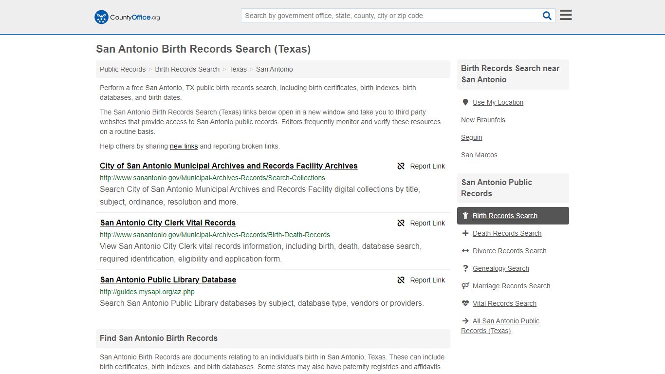 Birth Records Search - San Antonio, TX (Birth Certificates ...